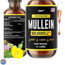 Mullein Extract 2 oz Tincture for Respiratory Health, Mullein Leaf and Flower...
