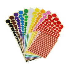 Sticky Color Coding Labels, Assorted Sizes, 10 Colors, 50 Sheets Removable,...