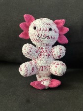 Crochet Axolotl White and Pink Handmade Amigurumi Stuffed Animal Plush Toy New