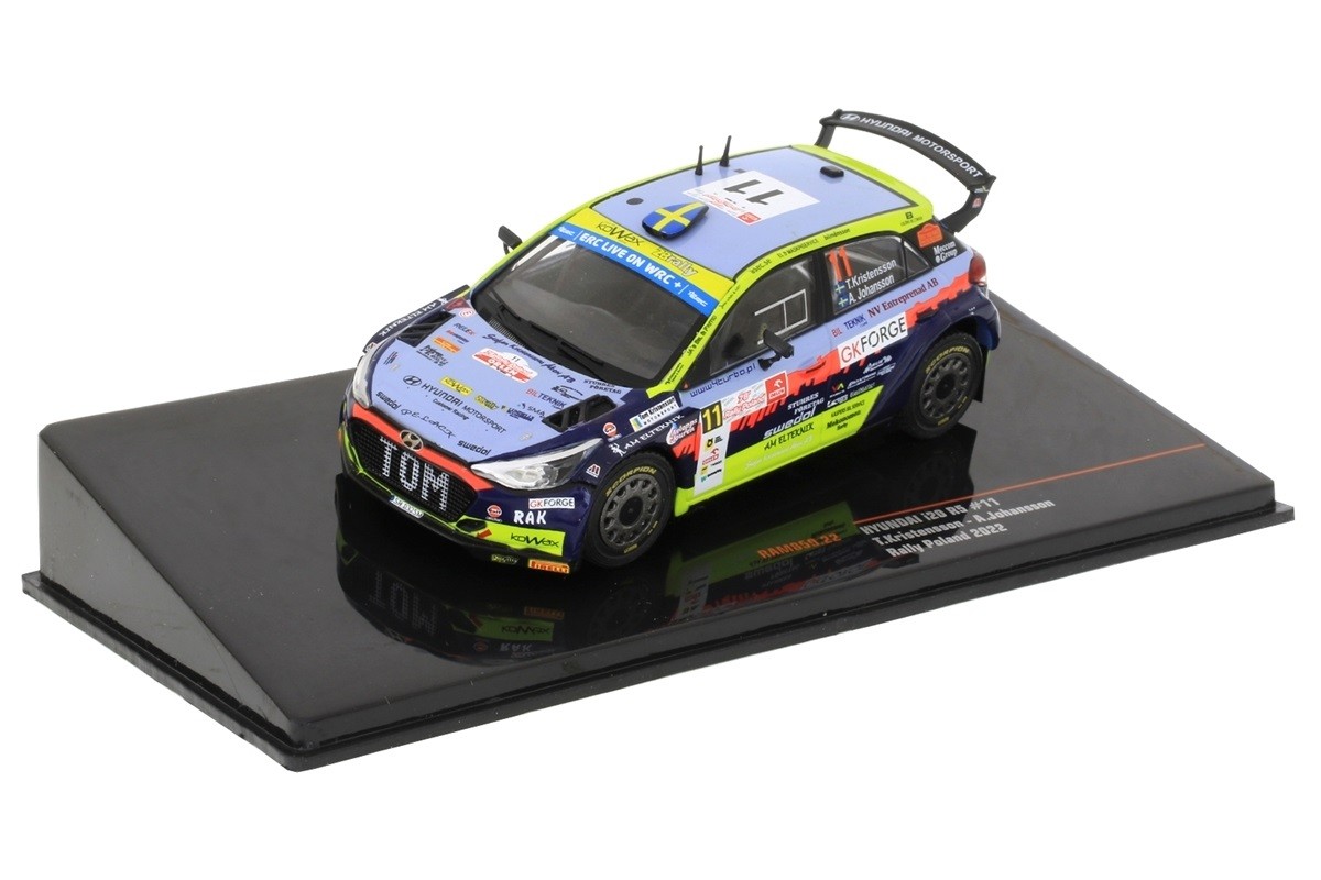 Hyundai i20 R5 IXOMODELS 1/43 miniature rallye de Pologne 2026 de Kristensson