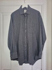 Bernard Weatherill Savile Row Shirt 16" 100% Brushed Cotton Mens Luxury Grey