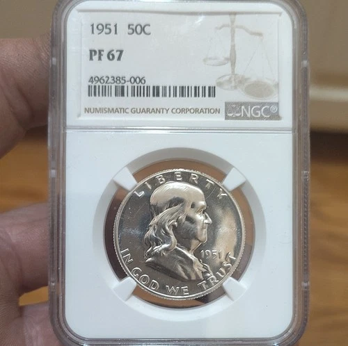 1951 Franklin Half Dollar NGC PF67 Proof Silver Philadelphia KM#199 4962385-006