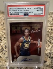 2022-23 Hoops Basketball Bennedict Mathurin Hot Signatures Rookie Auto  PSA 8