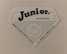 DECAL for AMF Junior Tricycle, Adhesive Backed, Black, White on Clear RF197