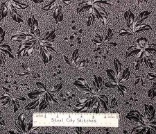 Leaves Foliage Black White LENA-C 5277 Timeless Treasures Cotton Fabric YARD