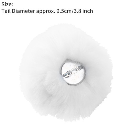 Coniglietto Cosplay Gotico Coda di Coniglio Tinta Unita Peluche Palla con Fascia Elastica Spilla - Foto 2 di 36