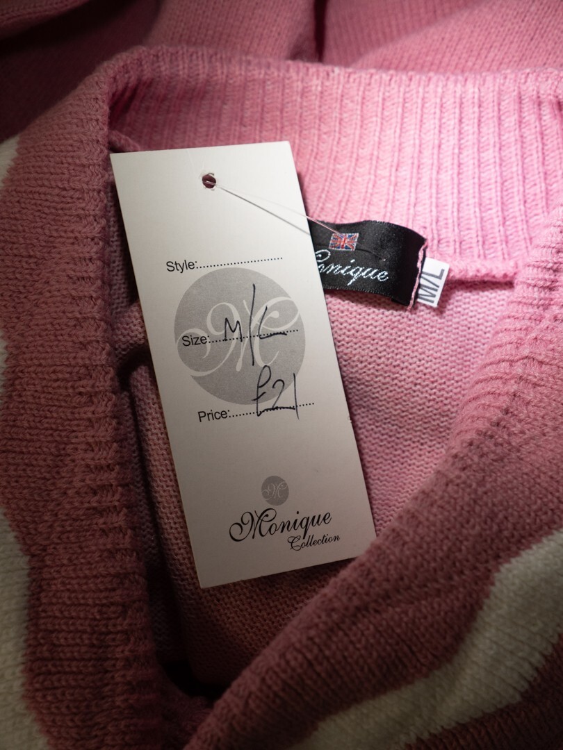 Monique Women's Jumper Pink/White Size M/L NWT image 9