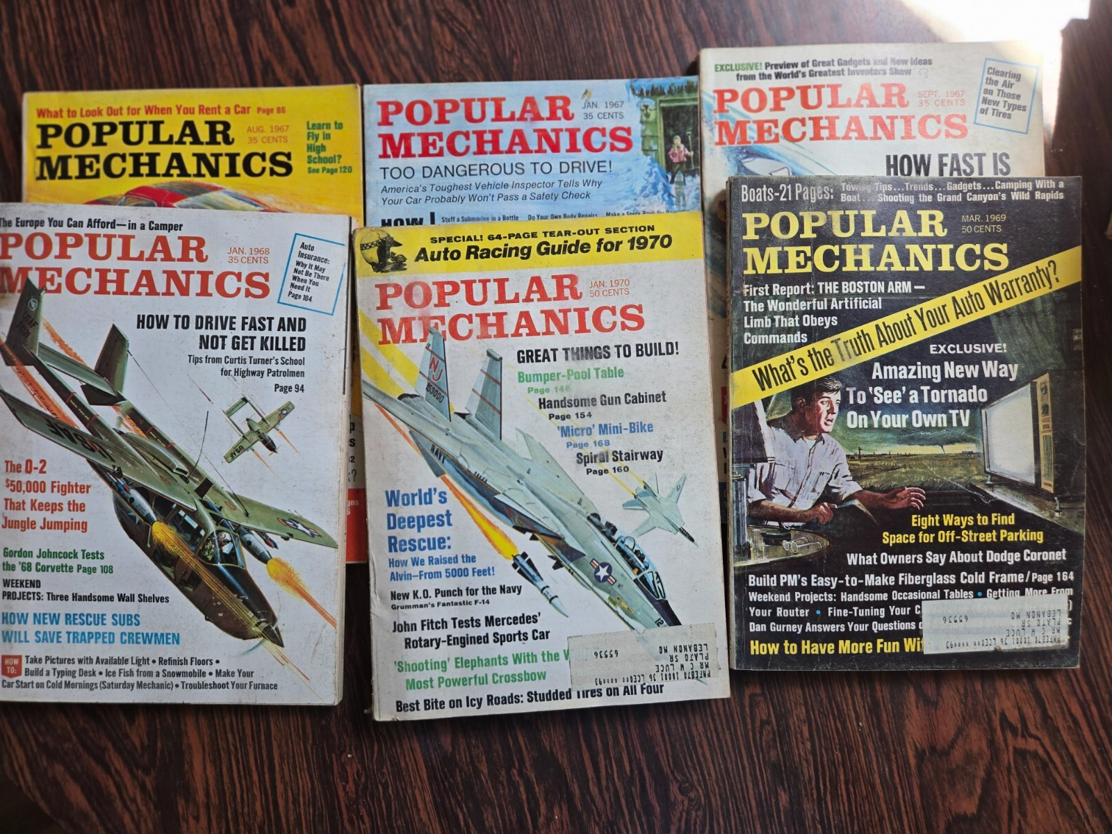 Set of 18 Poplular Mechanics Magazines 1967 through 1974 #OSSH