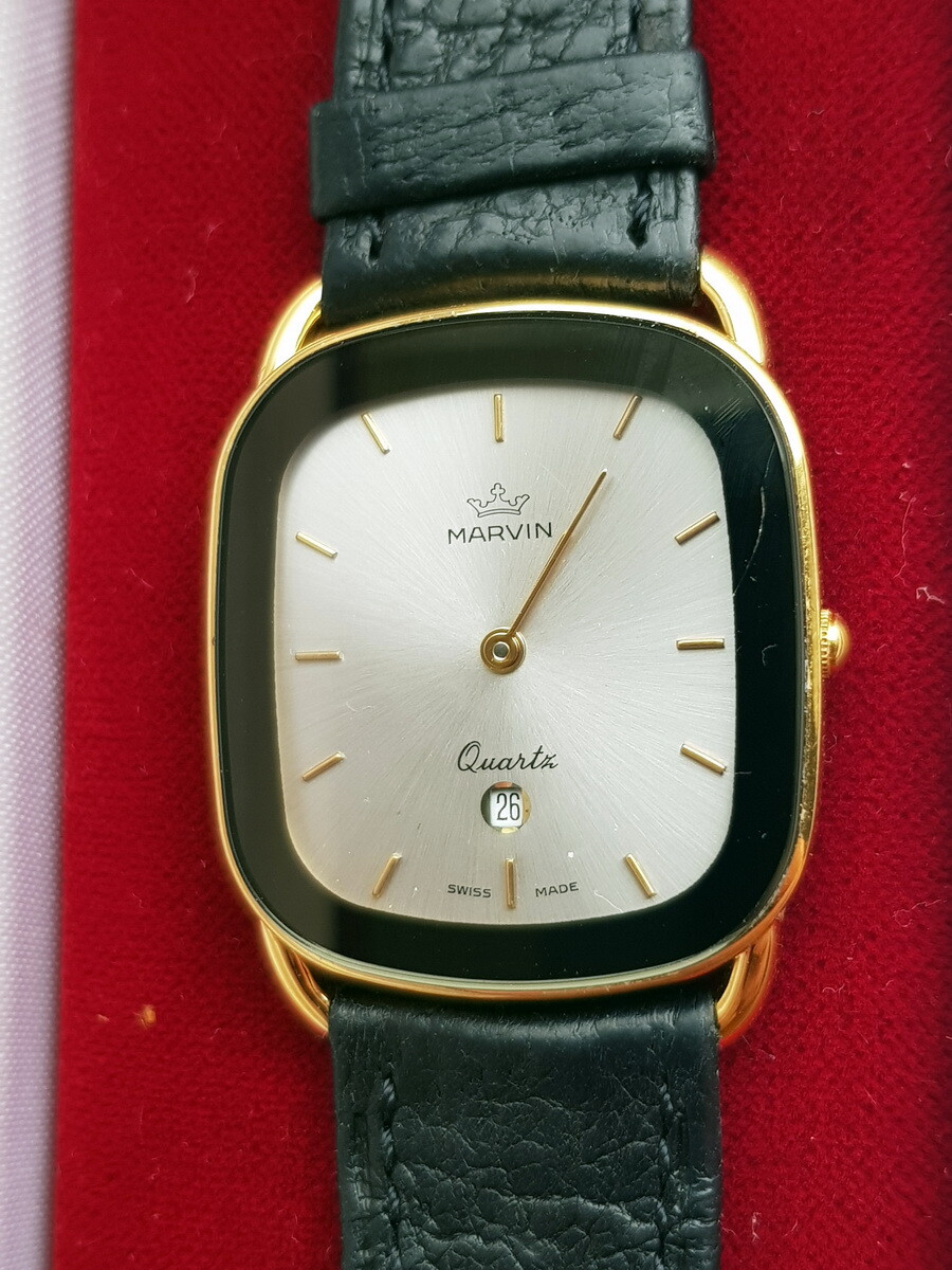 Vintage MARVIN Ladies Quartz Gold Plated Swiss wristwatch Rare