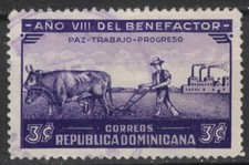 DOMINICAN REPUBLIC:1937 SC#329 Used&ldquo;8th Year of the Benefactor.&rdquo; T