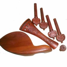 4/4 Antique Violin Fitting Jujube Wood Tailpiece Chinrest Hand Carving