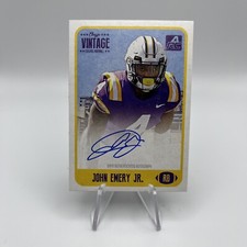 JOHN EMERY JR RC 2021 VINTAGE ONYX SIGNATURE BLUE INK ON CARD ROOKIE AUTO /400