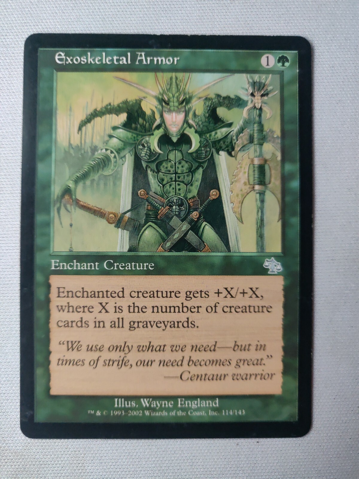 1x Magic the Gathering MTG Exoskeletal Armor (114) Judgment  NM x1