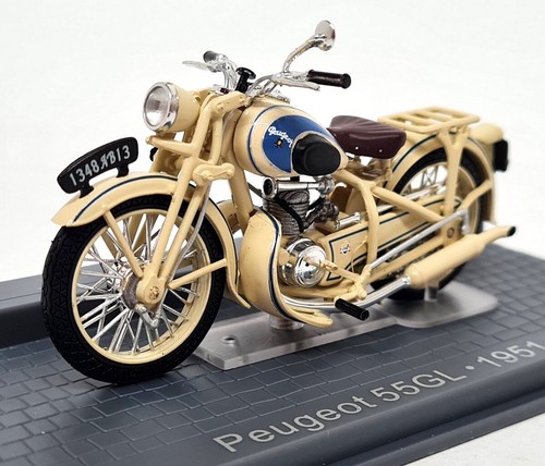Ixo 1/24 - Peugeot 55GL 1951 + Plinth Model appx 8cms Motorbike - Picture 3 of 7