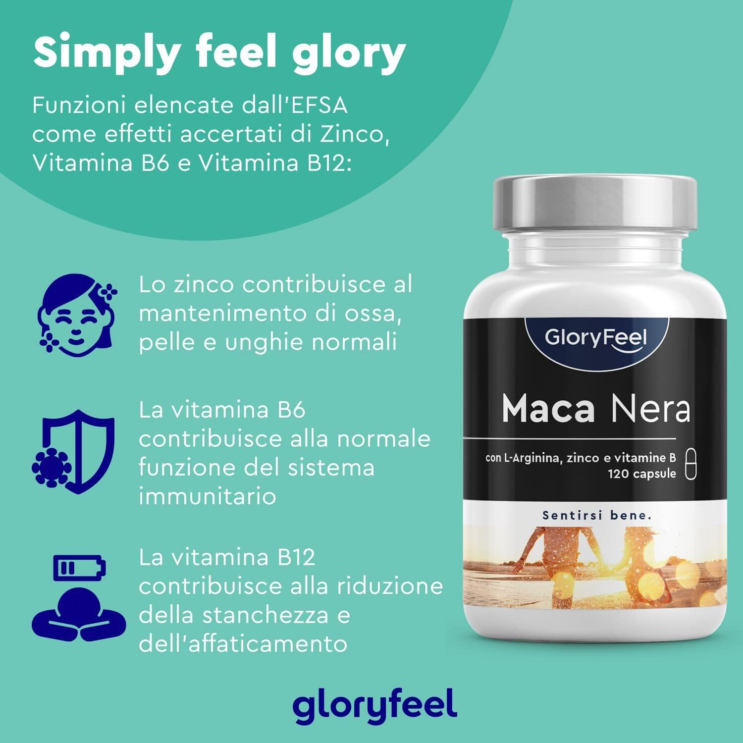 Maca Nera Peruviana, 120 Capsule, 9000mg, Alto Dosaggio, + L-Arginina, Zinco + V - 4