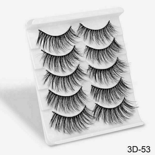 5Pair 3D Mink False Eyelashes Wispy Cross Long Thick Soft Fake Eye Lashes UK Hot - Picture 13 of 21