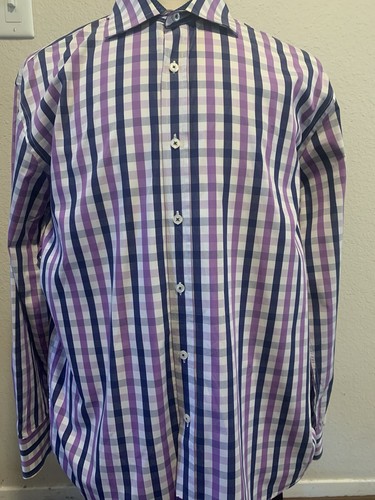 Hombre XL Inglés Lavandería Manga Larga Botones Cuadros Multicolor - Imagen 6 de 19