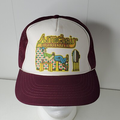 Vintage Armchair Quarterback Hat Trucker Cap Snapback Mesh Football Season