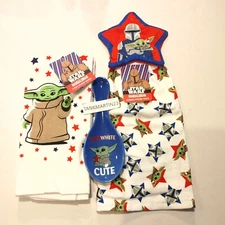 Star Wars Kitchen Towels Spoon Mandalorian Baby Yoda July 4th Independence Grogu