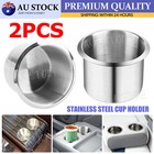 2X Stainless Steel Cup Drink Holder For Marine Car Truck Camper RV Boat AU