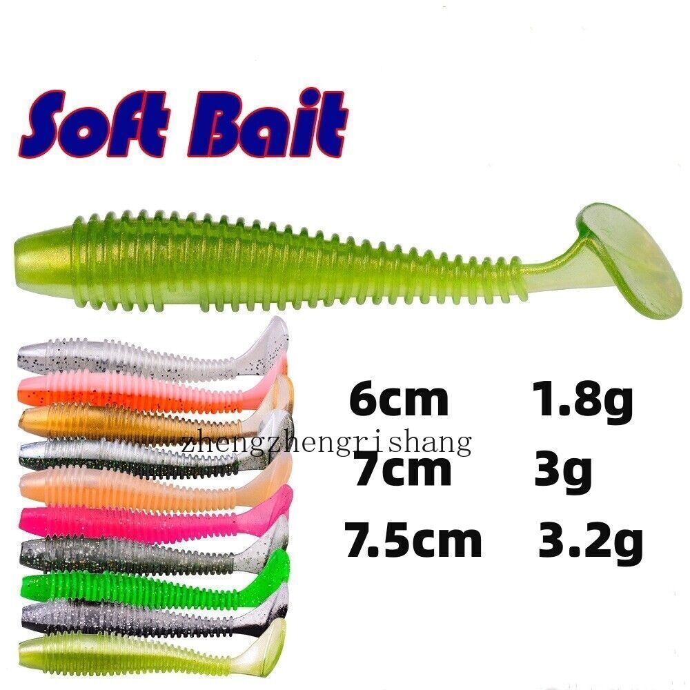 50/100 Pcs Soft Plastic Fishing Lures Paddle Tail Swimbaits for Bass Fishing