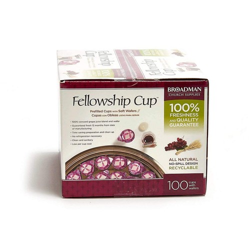 100 Count Prefilled Communion Cups With Grape Juice And Wafer Fellowship Cup - Picture 4 of 6