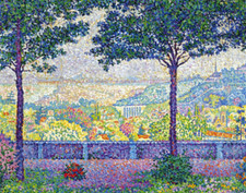 Terrace Of Meudon Paris France flower garden view ceramic tile mural backsplash