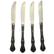 4 Rogers Precious or Summer Rose Stainless Dinner Knives Korea