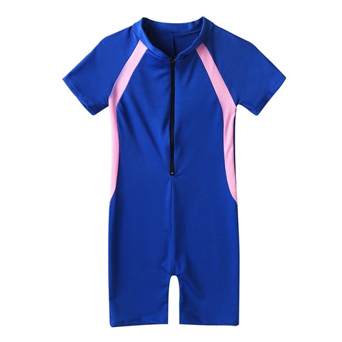 UK Kids Boys Girls Zipper Rash Guard Swimsuit Swimwear Wetsuit Swimming Costumes - Picture 85 of 91