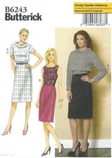 Butterick B6243 Jacket w Back Button Closing Dress w Shaped Midriff Sz 14-22