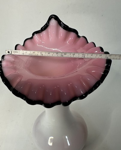 Fenton Jack in the Pulpit 8 Zoll Black Rose Crest Ruffled Rim Vase Rare Vintage 1950s - Bild 2 von 11