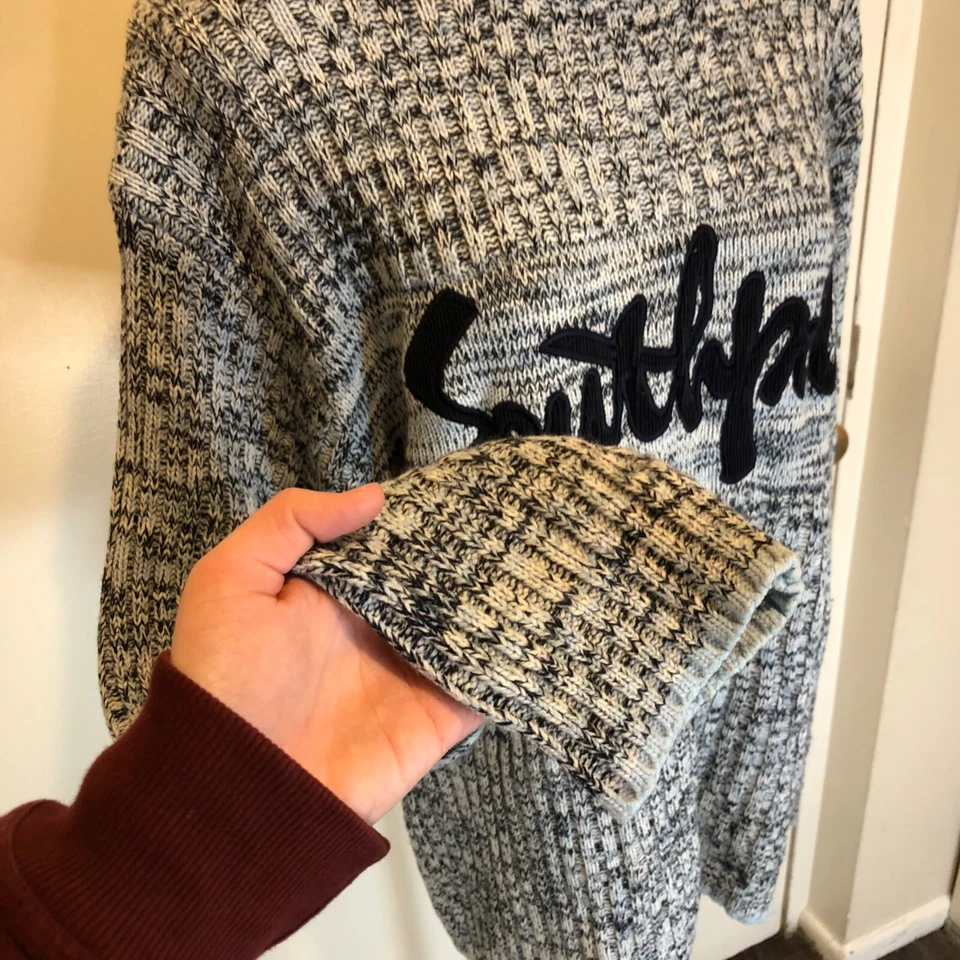 Suéter Polo Sur Colección Auténtica Talla L Azul Acanalado Manga Larga Top Foto 4 de 4