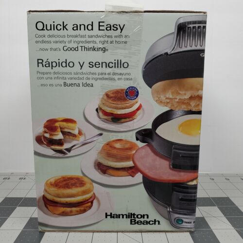 Hamilton Beach Frühstück Sandwichmaker Silber schnell und einfach 25475 NEU/VERSIEGELT - Bild 5 von 7