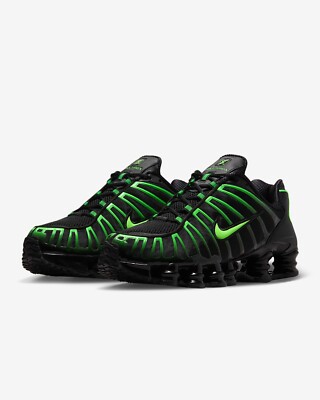 Nike Shox TL Sneakers Shoes Black/Green Strike AV3595-012 US 7-12