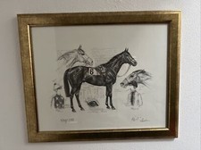 Wertanlage Klaus Philipp "Turfkönig" 411/500 Original Unterschrift Lithografie