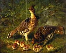 Art Wild Life Grouse Mural Ceramic Bath Backsplash Tile #2377