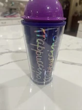 2014 Starbucks Coffee Frappuccino 16 oz Cold Cup w/Dome Lid Purple & Blue
