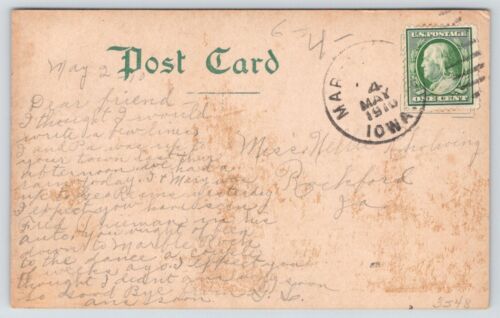 Postal de Greene Iowa ~ High School in Tall Weeds ~ 1910 CU Williams - Imagen 2 de 2