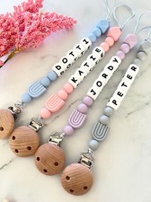 Personalised Dummy Clip - Custom Pacifier Chain - Newborn Gift Soother Holder