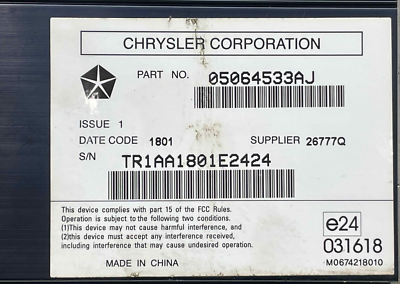 2012 Jeep Grand Cherokee Radio Amp Audio Amplifier 05064533AJ 11