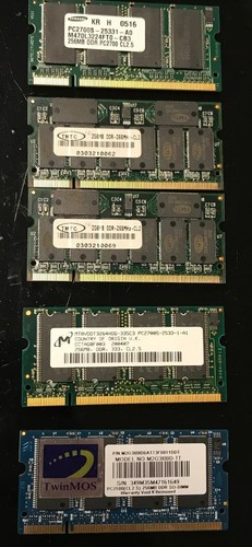 5x 256MB DDR2 SO-DDR2 Memoria Notebook Memoria - Foto 1 di 1