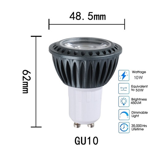 10W Dimmable GU10 MR16 E27 E14 LED SpotLight COB Bulb Lamp AC 220V DC 12V 24V BC - Picture 14 of 18