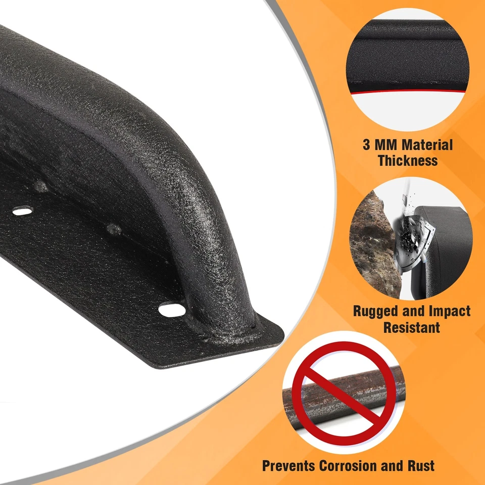 For Jeep Wrangler TJ 1997-2006 Textured Metal Black Rear Tube Fender Flares 2pcs Foto 3 de 4