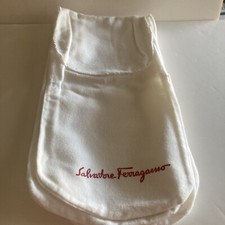 Salvatore Ferragamo 5 White Flap Dust Bag 13 1/2 X 6 1/2 Most Likely Vintage