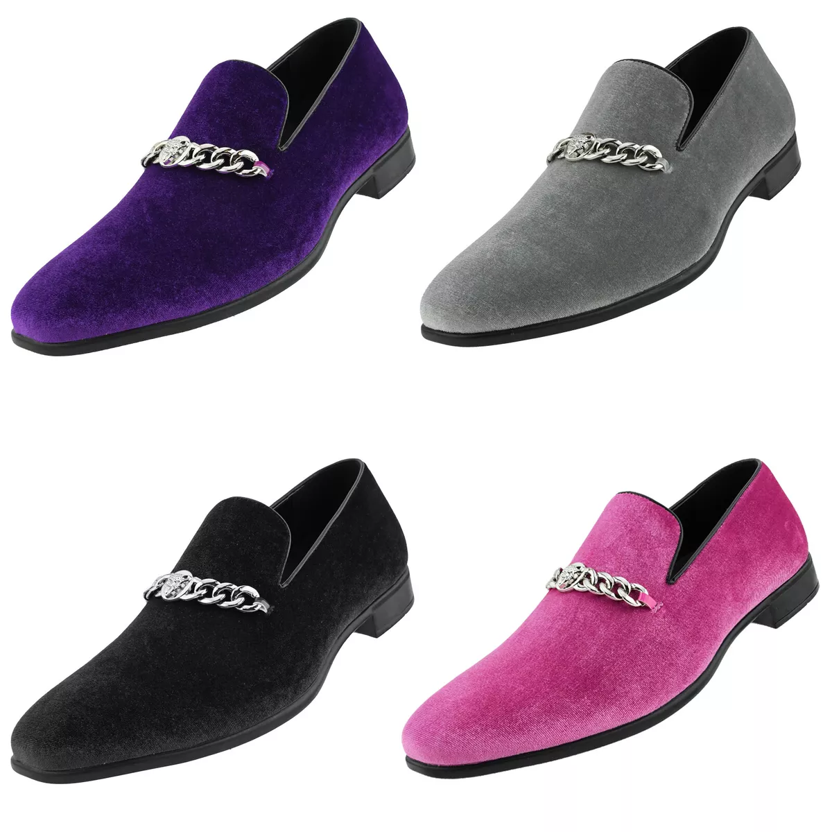 Amali Men s Velvet Tuxedo Slip On Loafer Dress Shoes Formal