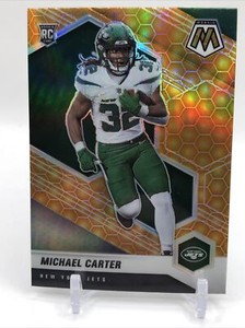 2021 Panini Mosaic #335 Honeycomb Prizm Michael Carter RC Rookie New York Jets