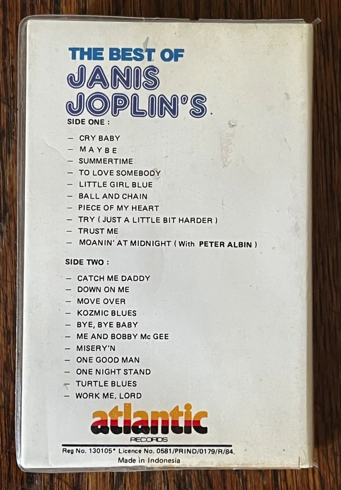 JANIS JOPLIN The Best of Janis Joplin's AUDIO CASSETTE TAPE Atlantic Records - Image 2 of 4