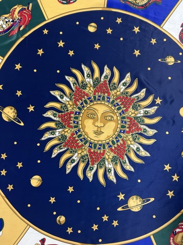 Rare Vintage Gianni Versace Zodiac Astrology 100% Silk Scarf All Over Printed - Picture 6 of 19