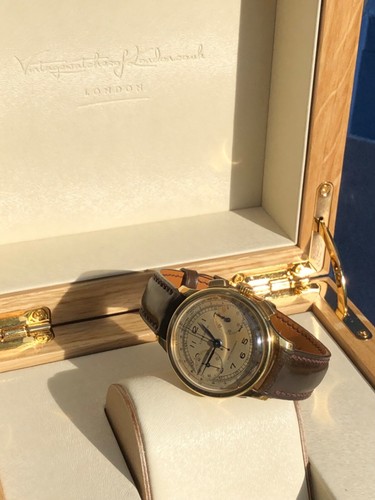 Longines Watch 13ZN Flyback 18k gold 34mm case champ arab dial bespoke Strp 1937 - Picture 13 of 15