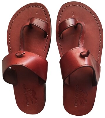 Camel Biblical Jesus Brown Sandals For Men Strap Flip Flop US 5-16 Model 10 | eBay